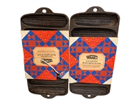 (2) Wagner Ware Cast Iron Corn Cake Pans with Sleeves