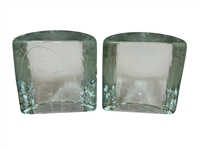 Pair Blenko Glass Clear Glass Art Bookends