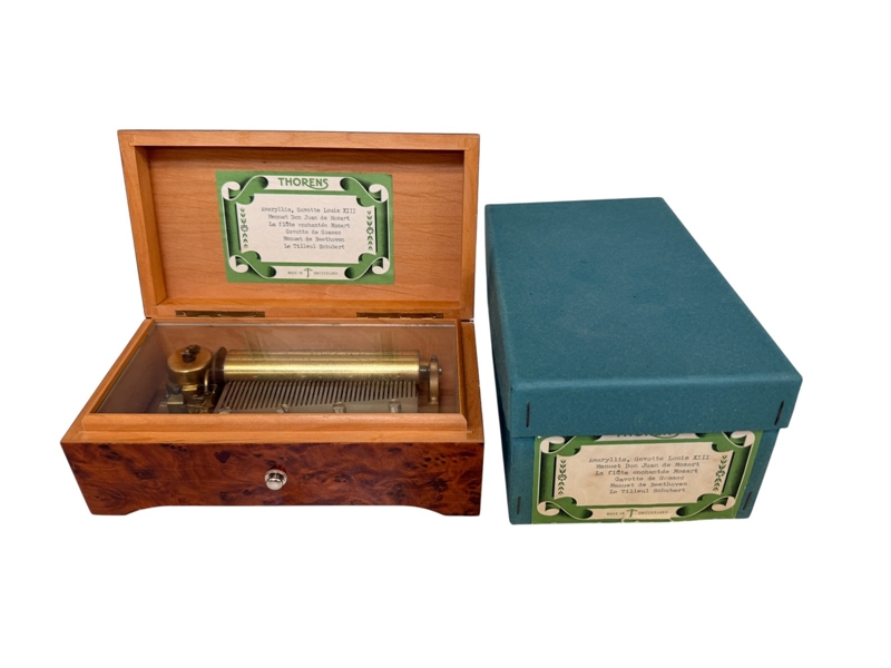 Thorens Music Box with Original Box Made in Switzerland with 6 Songs