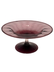 Steuben Amethyst Ribbed Compote and (2) Berry Bowls