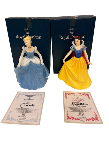 (2) Royal Doulton Ladies Figurines Walt Disney Snow White and Cinderella