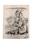 (5) Kenneth E. Crook Original Political Cartoon Art 1960's