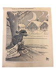 (4) Bruce Shanks Original Political Cartoon Satire Artwork and One Print