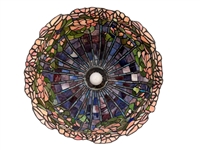 Hanging Large Tiffany Style Stained Glass Flowering Lamp Shade