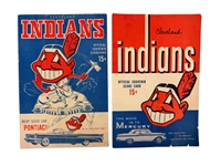 (2) 1950s Cleveland Indians Scorecards