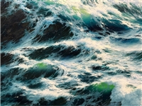 M.S. Park (Korea) Palatial Oil Painting on Canvas Ocean