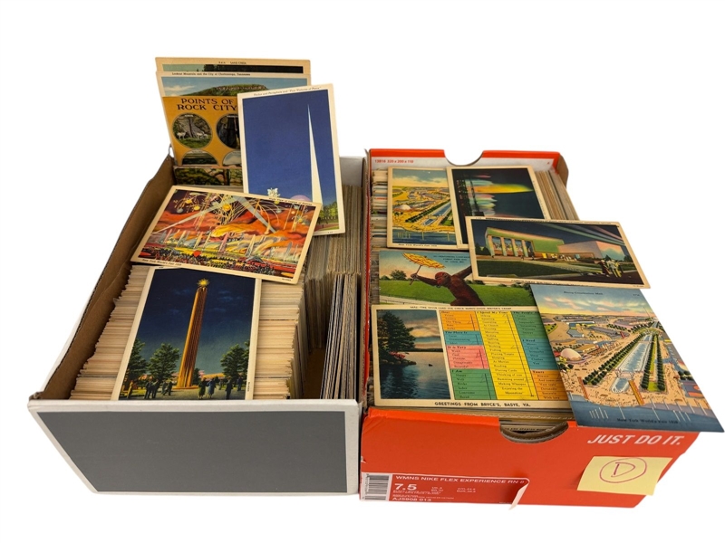 1500+ Linen US State Town and City View Postcards