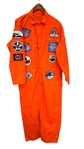 Orange Jump Suit with Military Patches